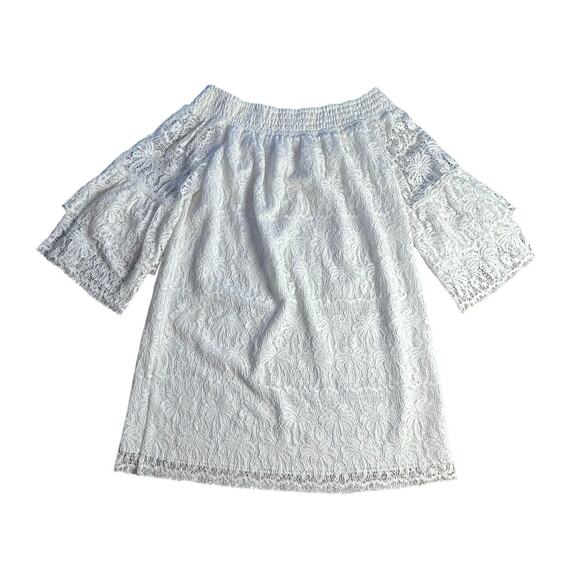 Lilly‎ Pulitzer Tobyn Tunic White Dress Off Shoulder Lace Boho Dress Fairy Small - Picture 7 of 8